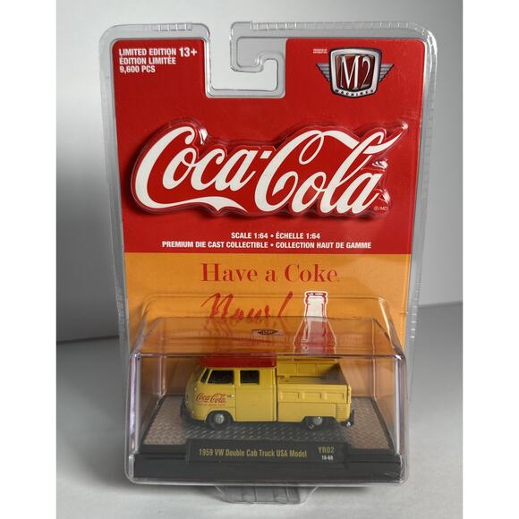 M2 Machines - Coca-Cola - 1959 VW Double Cab Truck USA Model (Yellow) - Picture 1 of 8